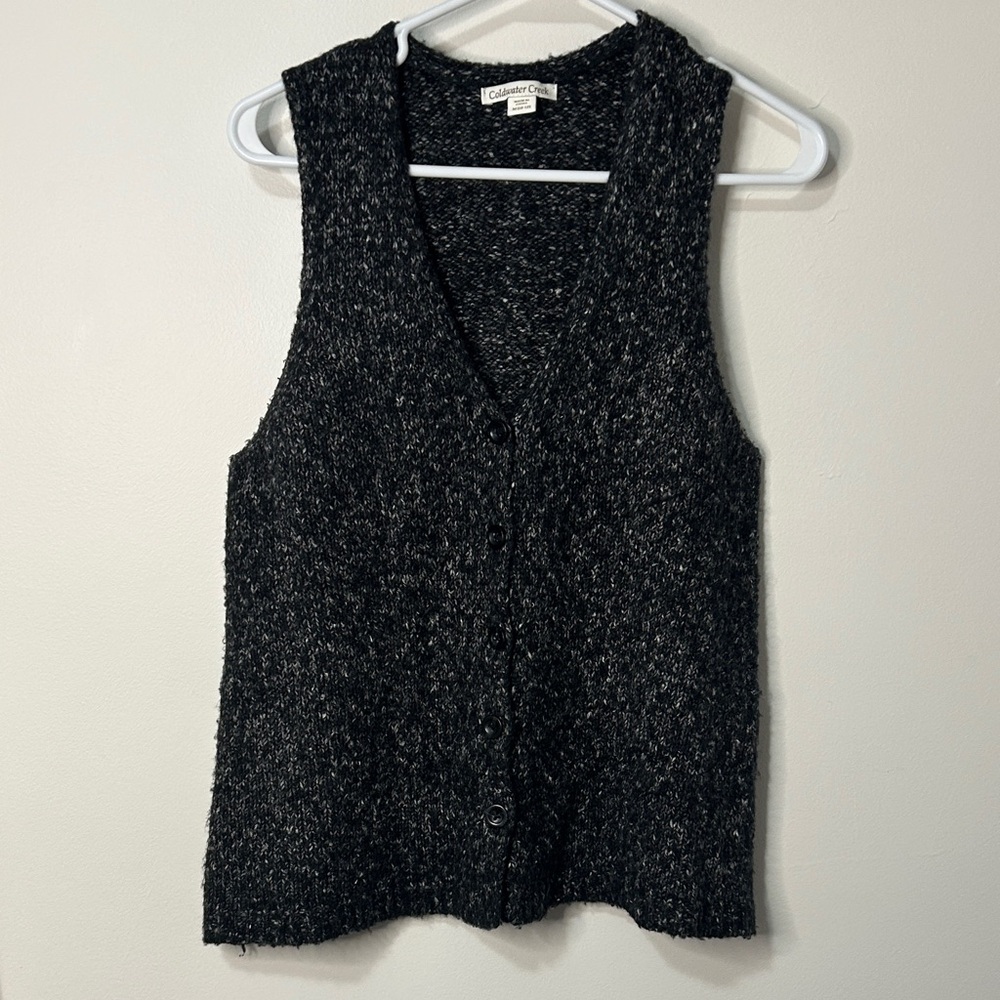 Coldwater Creek Black V-Neck Sweater‎ Vest ladies size M